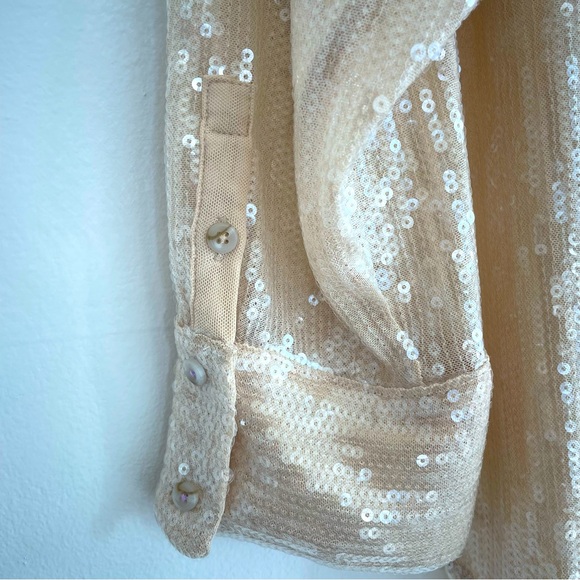 JUST IN! NWT Pilcro | Anthropologie Sequin Blouse, Size Medium - Picture 6 of 6